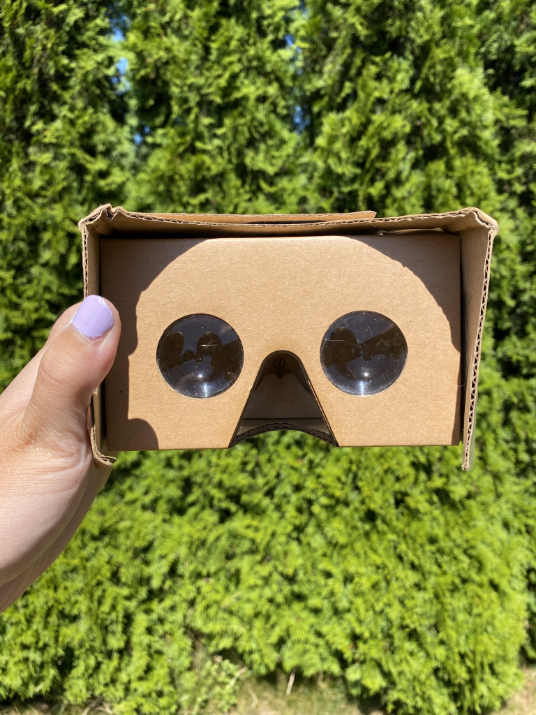 Google Cardboard VR headset from back